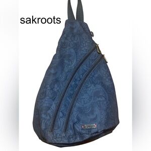 Sakroots Navy Blue On The Go Sling Backpack